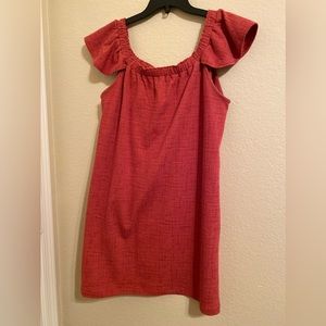 Flutter Sleeve Dress - Rust Red - Size L - Madewell